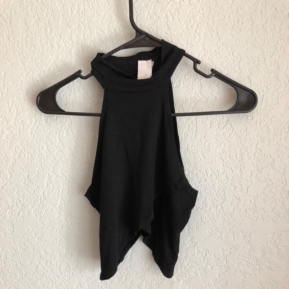 NWOT Black Boutique High Neck Crop Top Sz. S